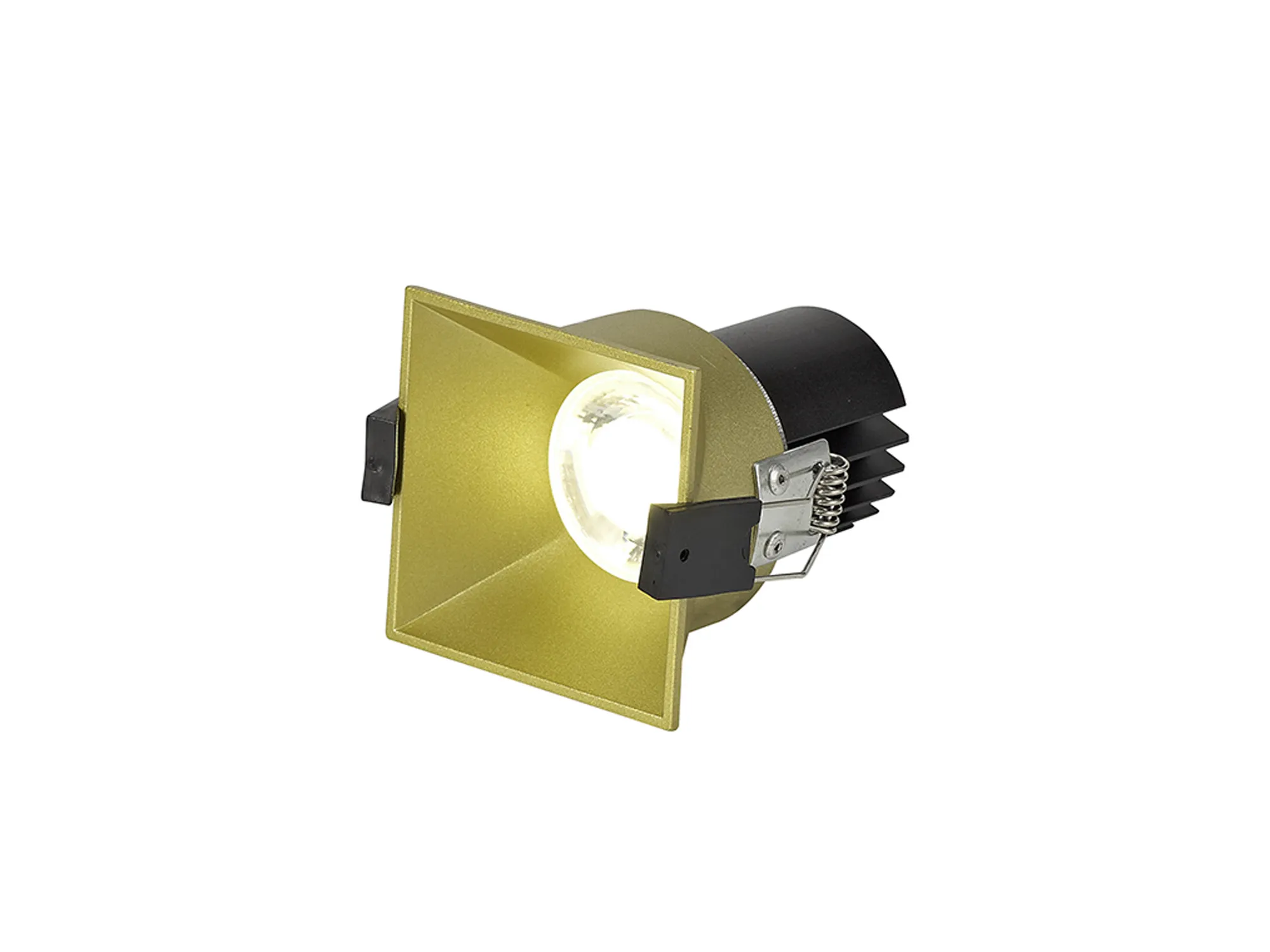Biox 9 Tridonic Powered 9W 4000K 890lm 24° CRI>90 LED Engine Gold Square Fixed Recessed Spotlight, IP20 DM201929  Dlux Biox 9